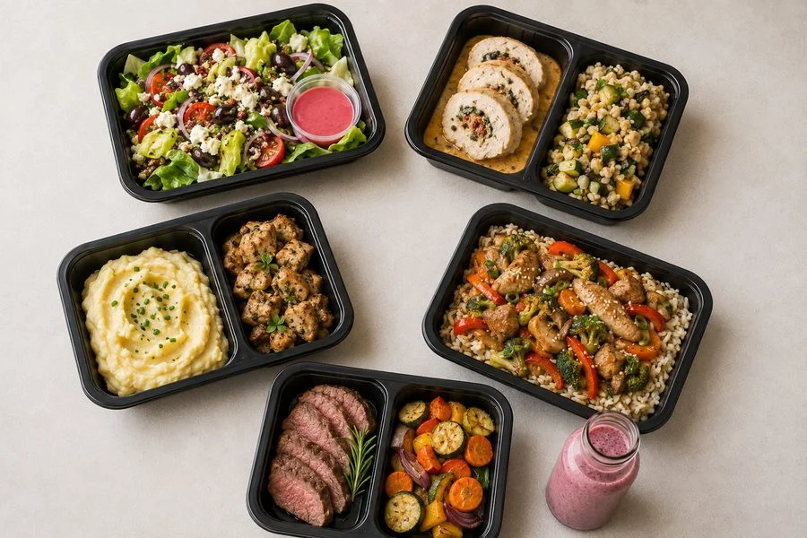 A whole day of Zdravé stravování meals in boxes